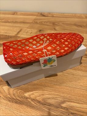 Red Lattice Jelly Slip-On Sandal for Women